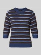 OPUS Strickpullover mit gerippten Abschlüssen in Marine, Größe 34