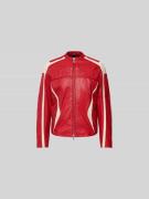 Diesel Regular Fit Jacke in Leder-Optik in Rot, Größe 48