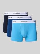 Lacoste Boxershorts mit elastischem Logo-Bund im 3er-Pack in Blau, Grö...