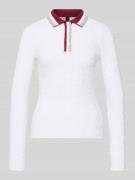 Marc Cain Slim Fit Longsleeve im semitransparenten Design in Offwhite,...