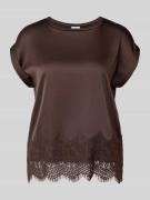 Vila T-Shirt mit Rundhalsausschnitt Modell 'ELLETTE' in Mittelbraun, G...