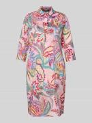 Milano Italy Relaxed Fit Hemdblusenkleid aus reiner Baumwolle in Rose,...