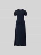 Victoria Beckham Midikeid aus Viskose-Mix in Dunkelblau, Größe 34