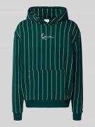 KARL KANI Hoodie mit Logo und Känguru-Tasche in Petrol, Größe L