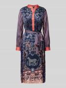 miss goodlife Midikleid mit Bindegürtel in Marine, Größe XS