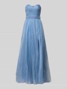 Mascara Regular Fit Abendkleid mit Glitzer-Mesh in Blau, Größe 32