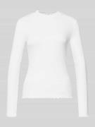 Tom Tailor Denim Slim Fit Langarmshirt aus Baumwoll-Mix in Offwhite, G...