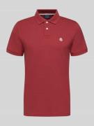 MCNEAL Slim Fit Poloshirt mit Logo-Stitching in Rostrot, Größe L