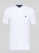 MCNEAL Slim Fit Poloshirt mit Logo-Stitching in Weiss, Größe L