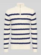 Gant Slim Fit Troyer in Strick-Optik in Offwhite, Größe L