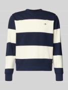 Gant Regular Fit Sweatshirt in Strick-Optik in Marine, Größe L