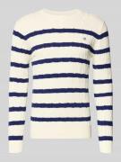 Gant Slim Fit Pullover in Strick-Optik in Offwhite, Größe L