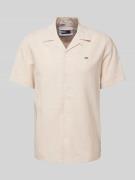 Tommy Jeans Regular Fit Freizeithemd aus Baumwoll-Leinen-Mix in Beige,...