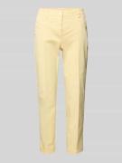 Cambio Slim Fit Hose mit verkürztem Schnitt Modell 'STELLA' in Hellgel...