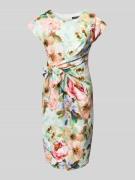 Swing Knielanges Cocktailkleid mit Knotendetail in Hellgruen, Größe 34