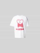 ISNURH Oversized T-Shirt mit Rundhalsausschnitt in Weiss, Größe XL