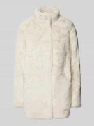 Only Regular Fit Webpelzmantel mit Stehkragen Modell 'VIDA' in Offwhit...