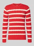 Gant Slim Fit Pullover in Strick-Optik in Apricot, Größe L
