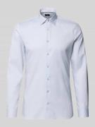 OLYMP No. Six Slim Fit Businesshemd mit Kentkragen in Silber, Größe 37