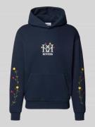 REVIEW Regular Fit Hoodie mit Logo-Stitching in Marine, Größe L