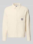 REVIEW Regular Fit Freizeithemd mit Logo-Stitching in Ecru, Größe L