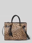 Liu Jo White Tote Bag mit Allover-Animal-Print in Mittelbraun, Größe 1