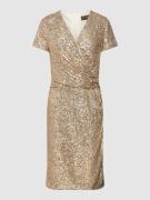 Vera Mont Cocktailkleid mit Paillettenbesatz in Gold, Größe 40
