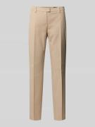 Windsor Straight Fit Stoffhose mit Bügelfalten in Beige Melange, Größe...