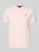 MCNEAL Slim Fit Poloshirt mit Logo-Stitching in Hellrosa, Größe L