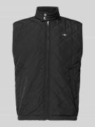 Gant Regular Fit Weste mit Stehkragen in Stepp-Optik in Black, Größe L