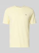 Gant Regular Fit T-Shirt mit Logo-Stitching in Hellgelb, Größe 3XL