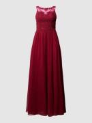 Laona Regular Fit Abendkleid mit floralem Spitzenbesatz in Kirsche, Gr...