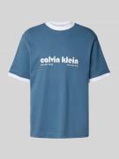 Calvin Klein Jeans T-Shirt mit Label-Print in Jeansblau, Größe XXL