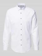 Jake*s Super Slim Fit Business-Hemd mit Kentkragen in Weiss, Größe 43/...