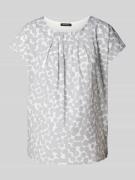 More & More Blusenshirt mit Rundhalsausschnitt in Hellgrau, Größe 42