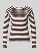 OPUS Slim Fit Longsleeve mit Rundhalsausschnitt Modell 'Sorka' in Dunk...