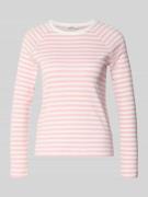 OPUS Slim Fit Longsleeve mit Rundhalsausschnitt Modell 'Sorka' in Rosa...