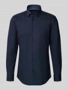BOSS Slim Fit Businesshemd aus Baumwoll-Mix Modell 'H-HANK' in Marine,...