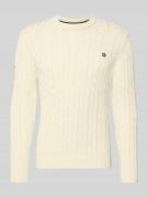 Superdry Slim Fit Pullover in Strick-Optik in Ecru, Größe L