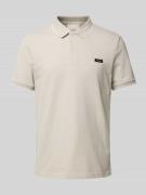CK Calvin Klein Poloshirt mit Label-Detail in Stein, Größe XL