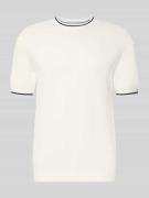 Christian Berg Men Regular Fit T-Shirt in Strick-Optik in Offwhite, Gr...