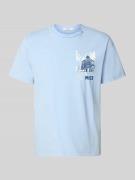 Replay Regular Fit T-Shirt mit Logo-Print in Hellblau, Größe L