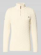 Superdry Strickpullover aus reiner Baumwolle in Offwhite, Größe L