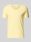 MCNEAL T-Shirt mit geripptem Rundhalsausschnitt in Hellgelb, Größe L