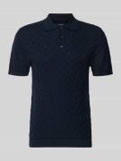 MCNEAL Regular Fit Poloshirt mit Strukturmuster in Dunkelblau, Größe L
