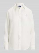 Polo Ralph Lauren Hemdbluse aus reinem Leinen in Weiss, Größe L