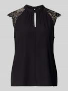 Vero Moda Regular Fit Blusentop mit Spitze Modell 'MILLA' in Black, Gr...