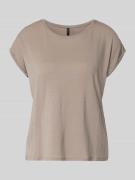 Vero Moda Regular Fit T-Shirt aus Lyocell-Mix Modell 'AVA' in Sand, Gr...