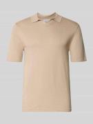 Jack & Jones Slim Fit Poloshirt in Strick-Optik Modell 'Kane' in Sand,...
