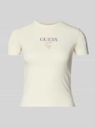 Guess Jeans T-Shirt mit Logo und Rundhalsausschnitt in Offwhite, Größe...